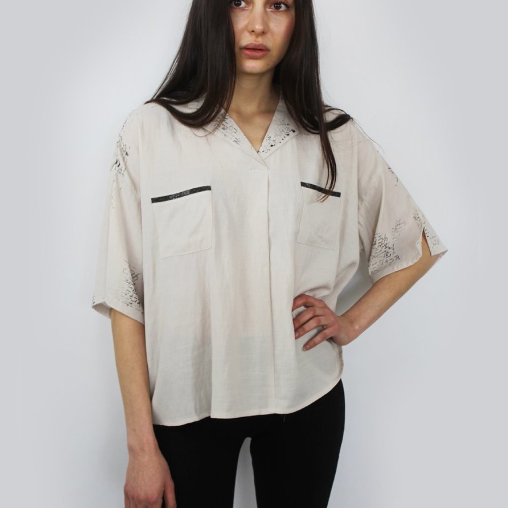 Beige Design Top ST-6543